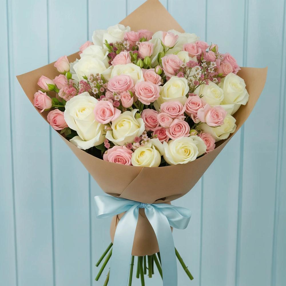 Букет цветов из: Розы в Пурпе