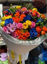 Букет цветов из:  Розы и Хризантемы #REPLACE_PRED# Пурпе