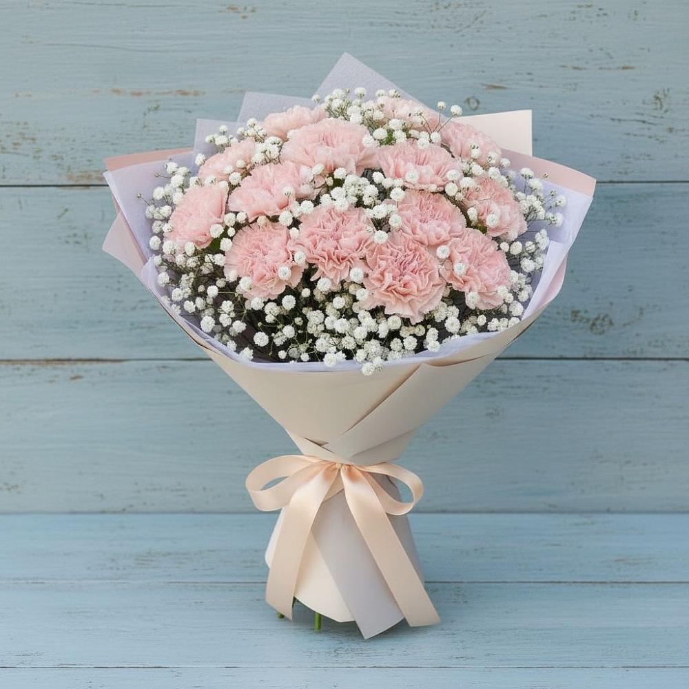 Букет цветов из: Гвоздики в Пурпе