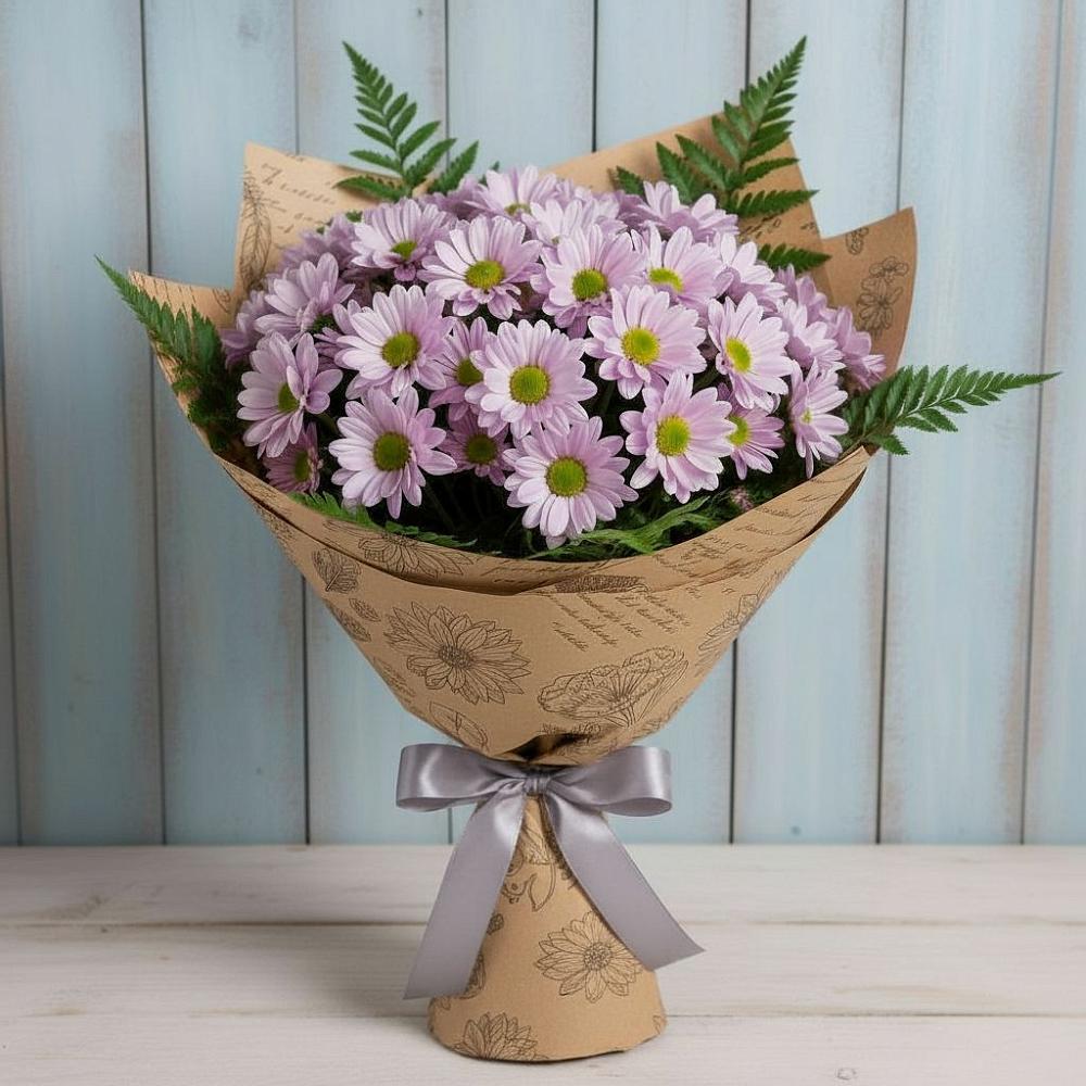 Букет цветов из: Хризантемы в Пурпе