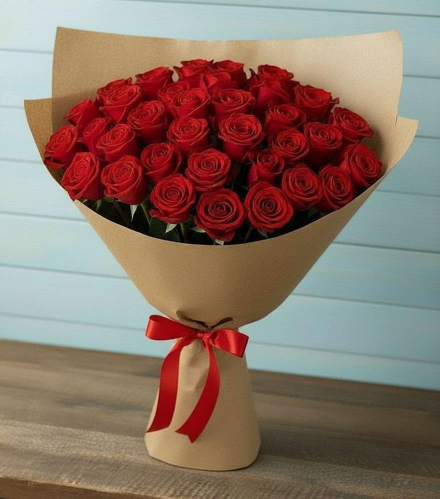 Букет Красные розы Милано в Пурпе