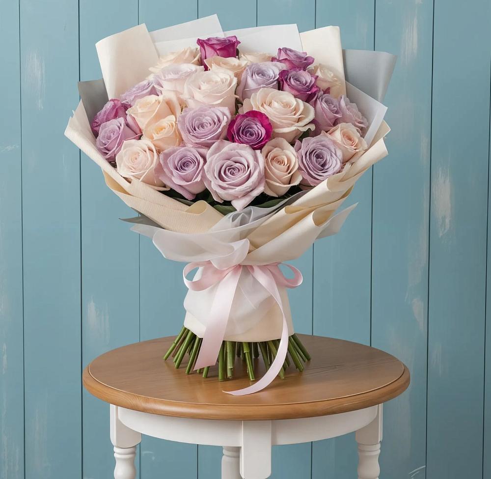 Букет цветов из: Розы в Пурпе