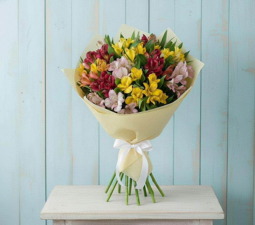 Букет цветов из: Альстромерии в Пурпе